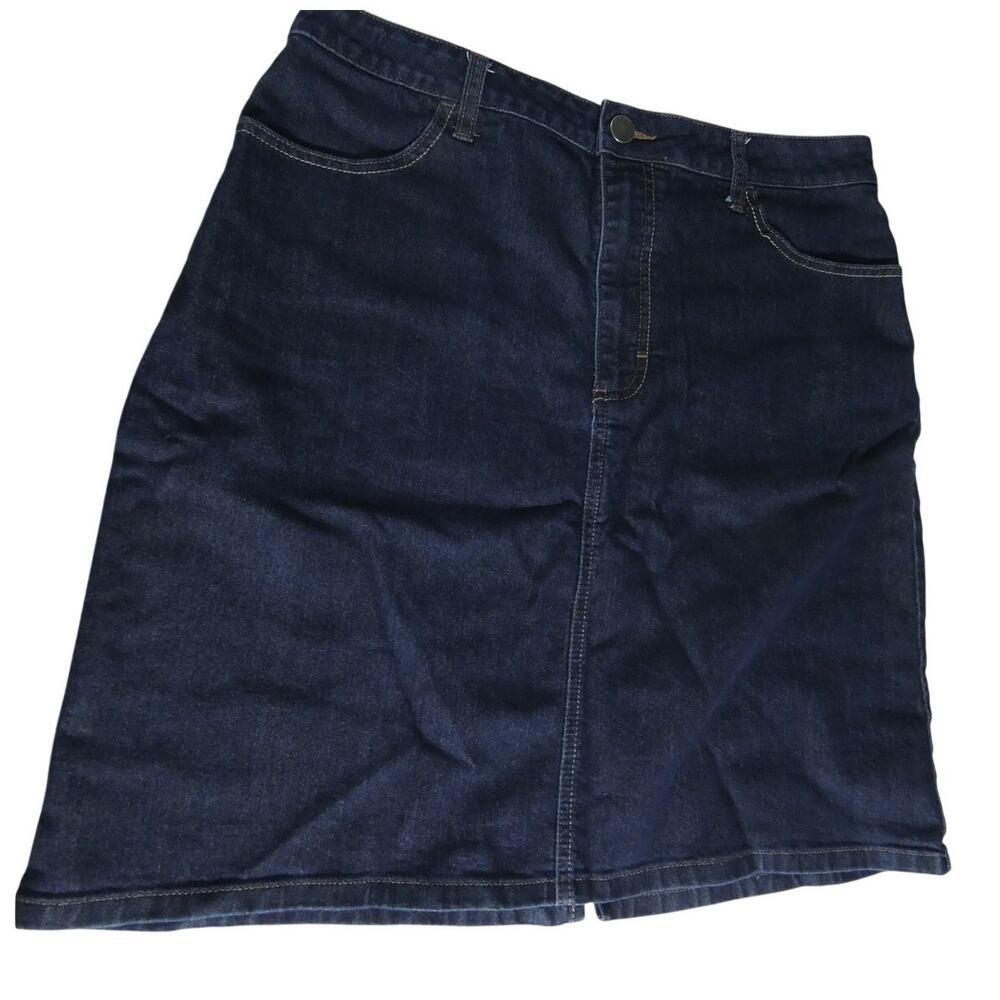 Riders by Lee Women's 16M Denim Pencil Skirt Pockets Hem Slit Western Casual